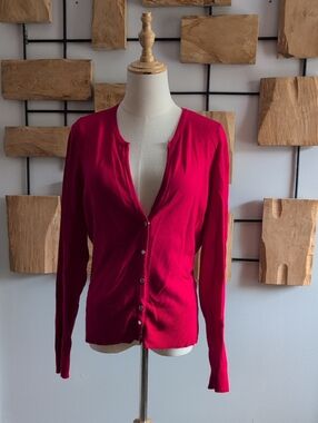 White House Black Market Red  Knit Sweater